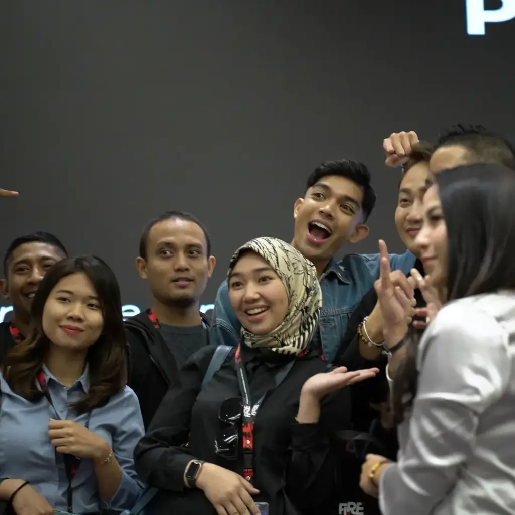 Group of people posing together